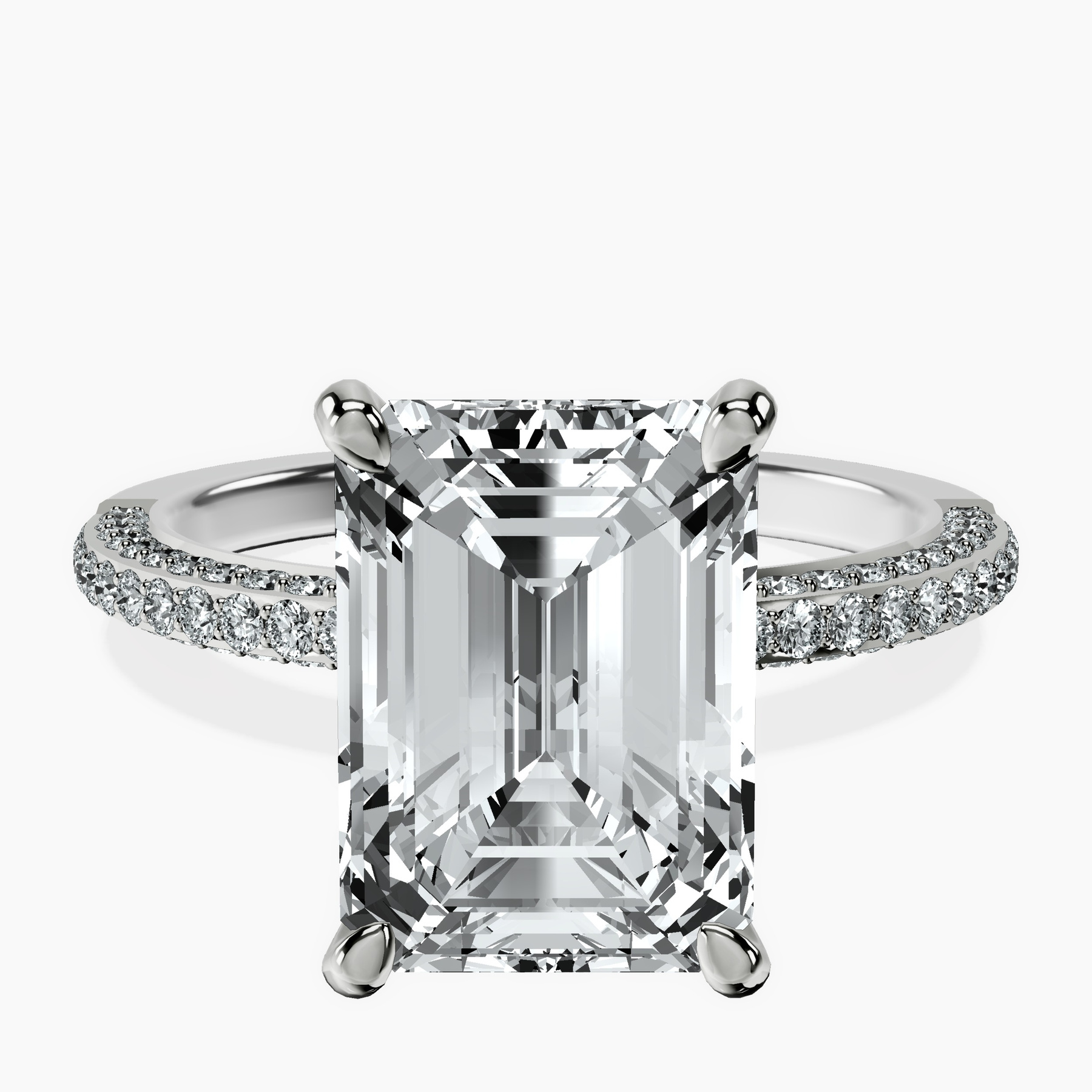14kt White Gold Grace Micro pavé Eternity Lab Diamond Ring front image