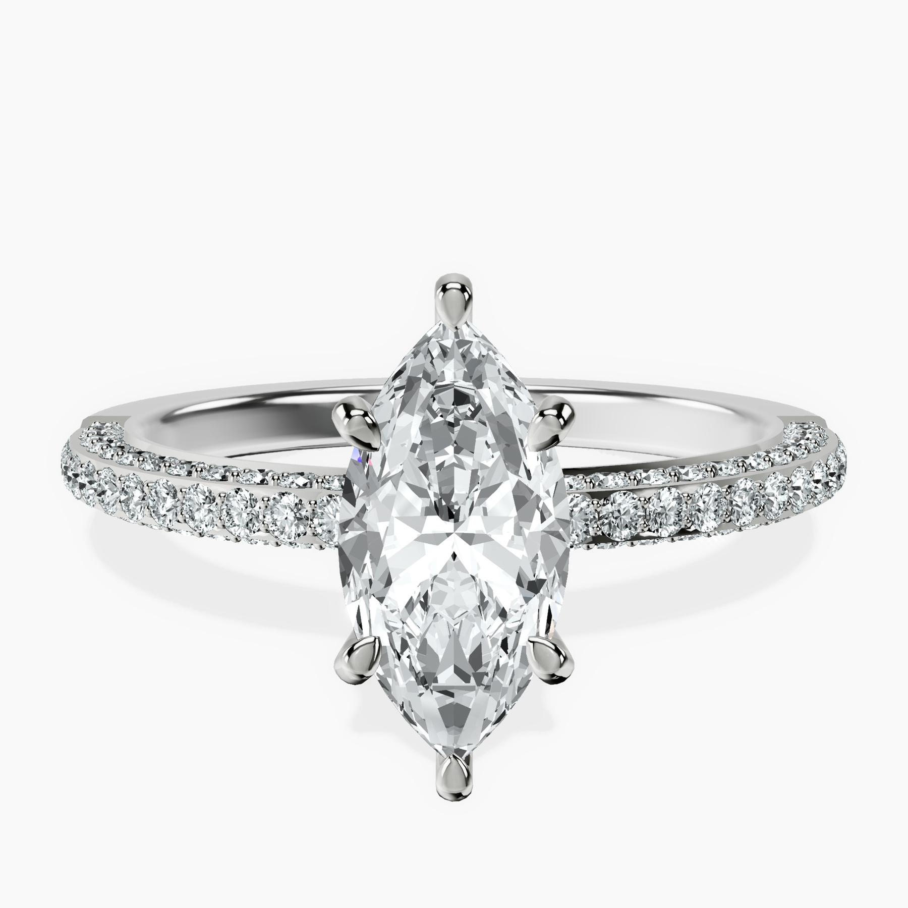 18kt White Gold Grace Micro pavé Eternity Lab Diamond Ring front image