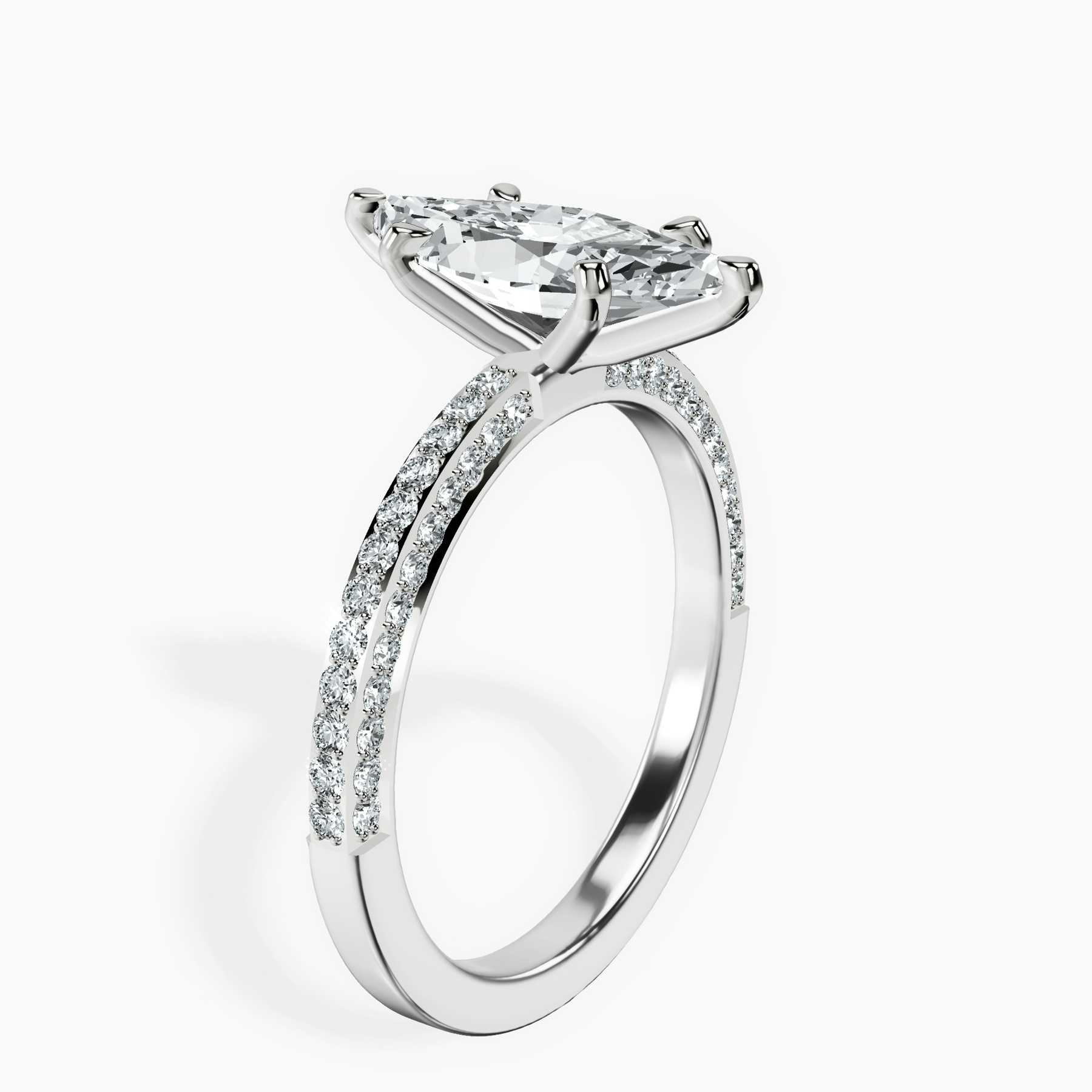10kt White Gold Grace Micro pavé Eternity Lab Diamond Ring standing product image one