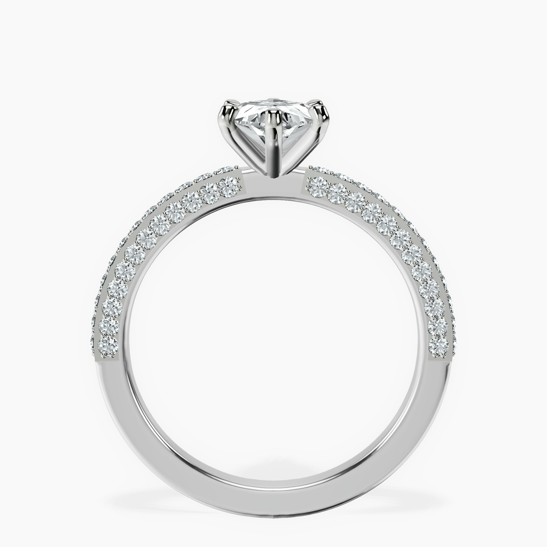 10kt White Gold Grace Micro pavé Eternity Lab Diamond Ring side right image one