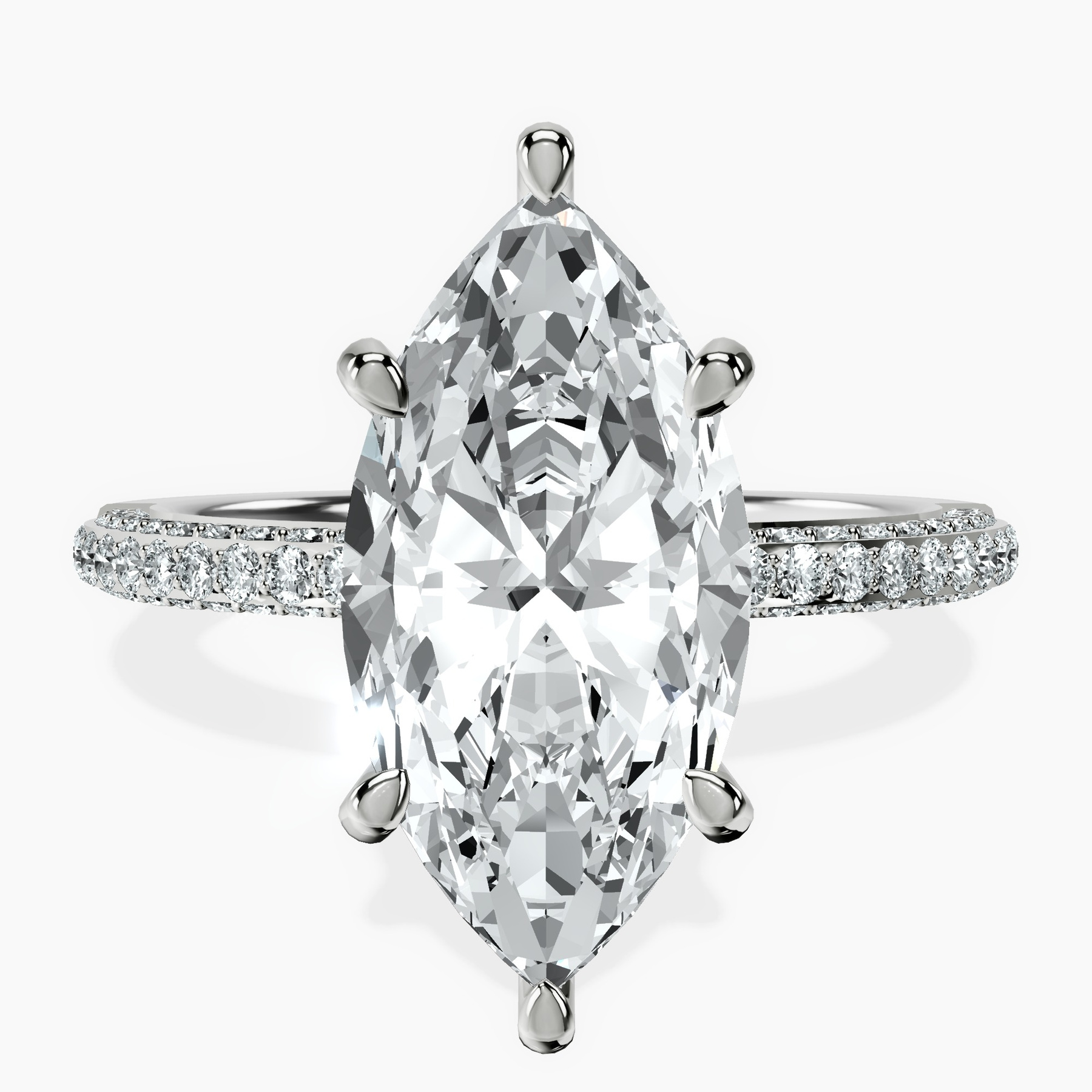 14kt White Gold Grace Micro pavé Eternity Lab Diamond Ring front image