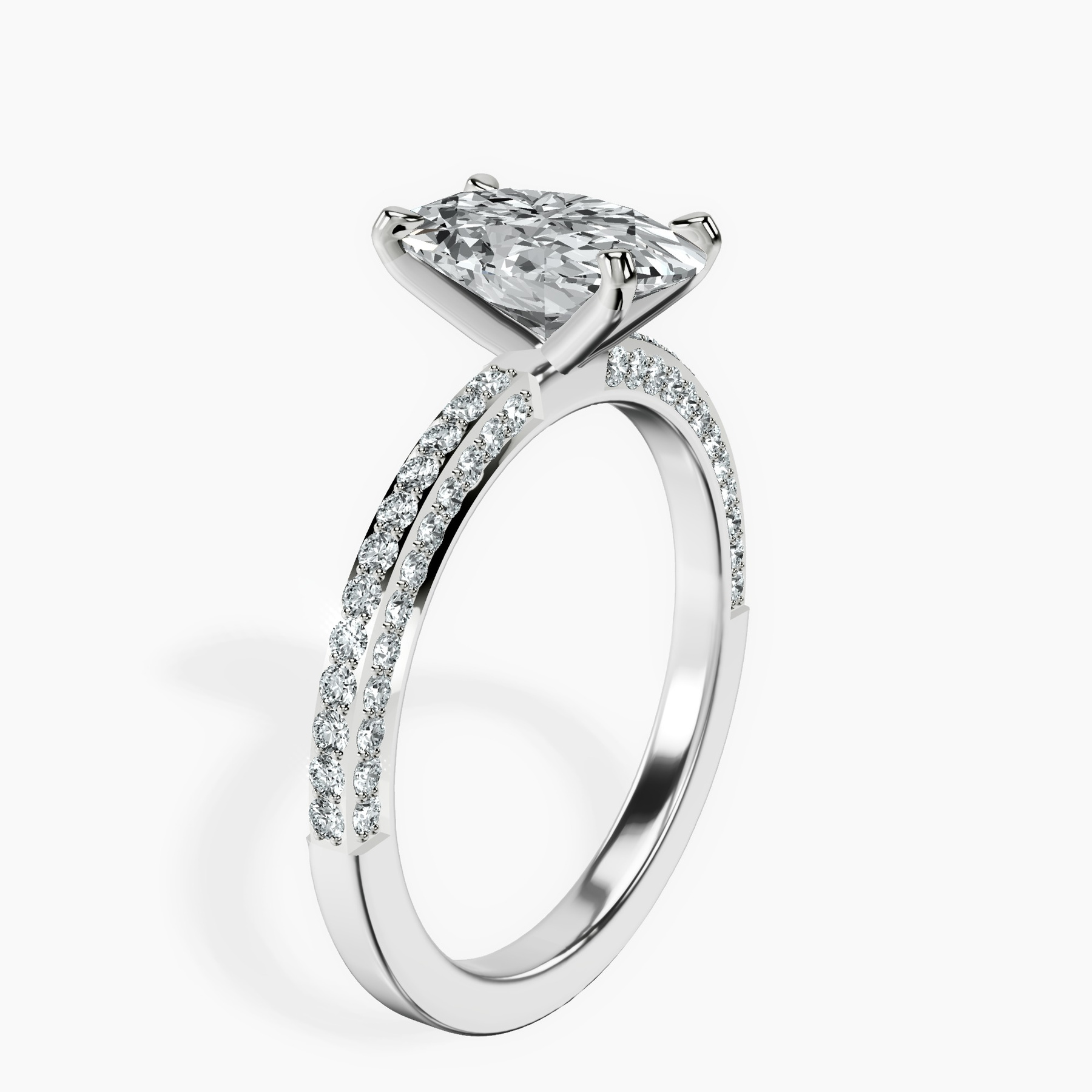 10kt White Gold Grace Micro pavé Eternity Lab Diamond Ring standing product image one