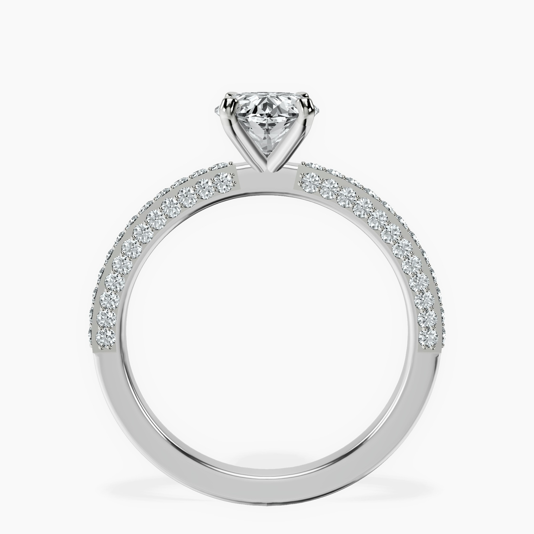 10kt White Gold Grace Micro pavé Eternity Lab Diamond Ring side right image one