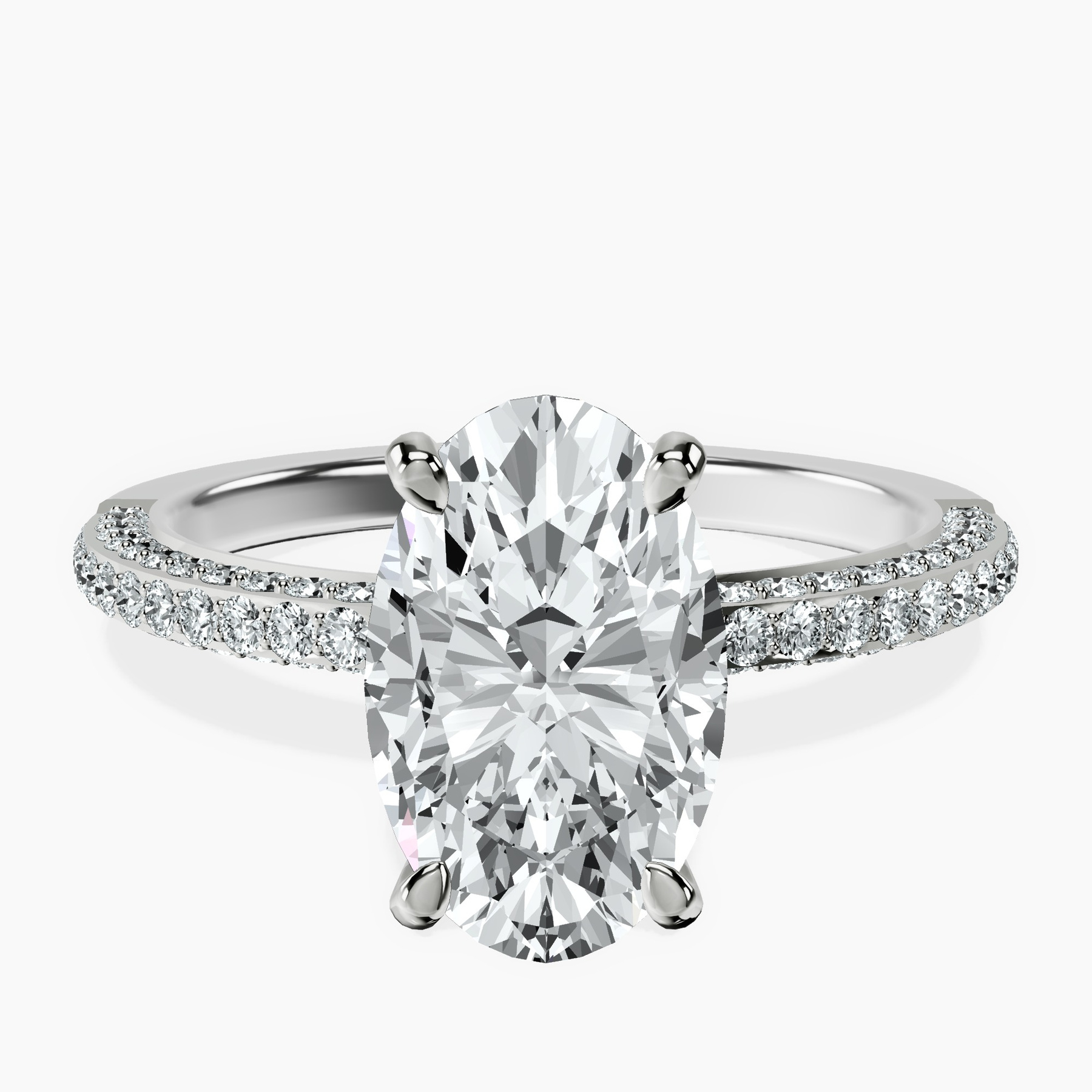 14kt White Gold Grace Micro pavé Eternity Lab Diamond Ring front image