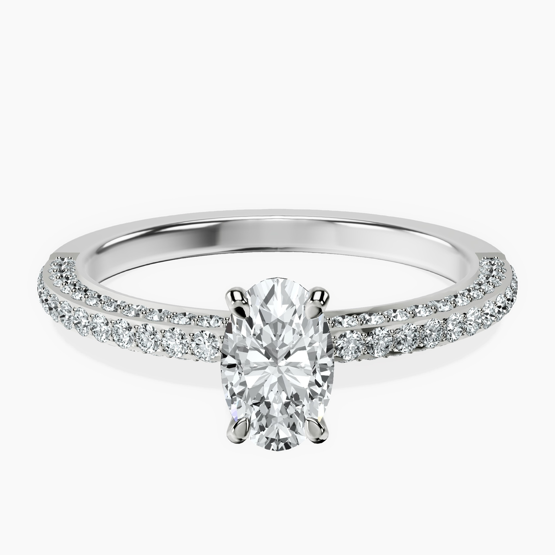 Platinum Grace Micro pavé Eternity Lab Diamond Ring front image