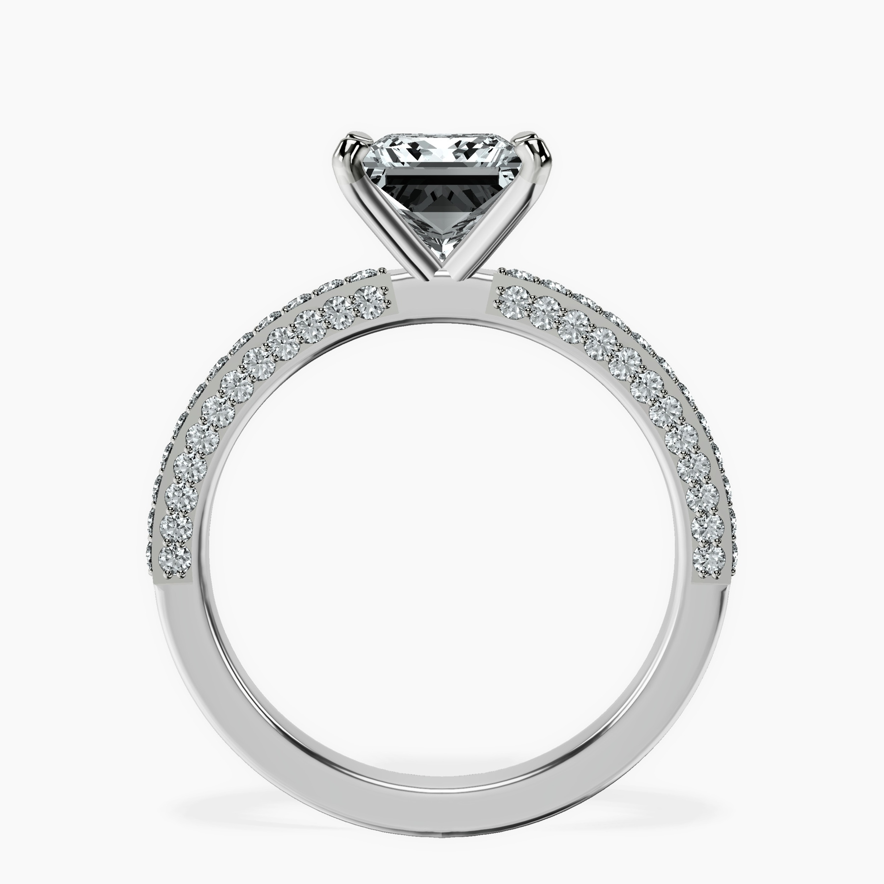 10kt White Gold Grace Micro pavé Eternity Lab Diamond Ring side right image one