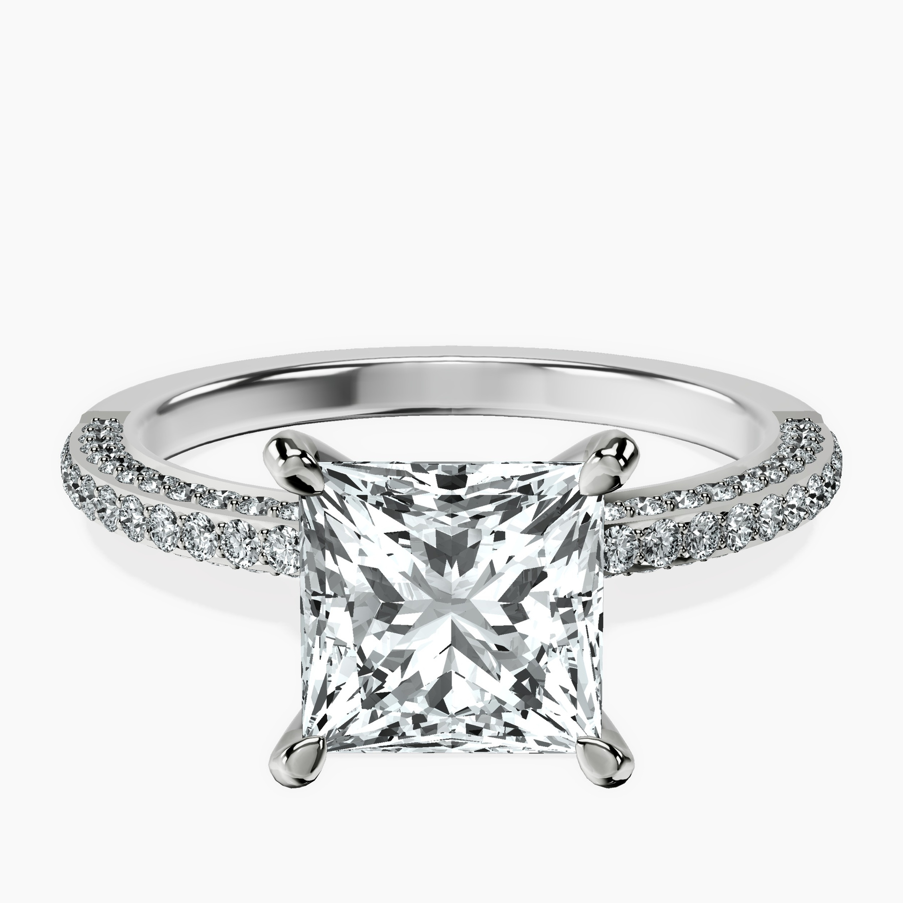 18kt White Gold Grace Micro pavé Eternity Lab Diamond Ring front image