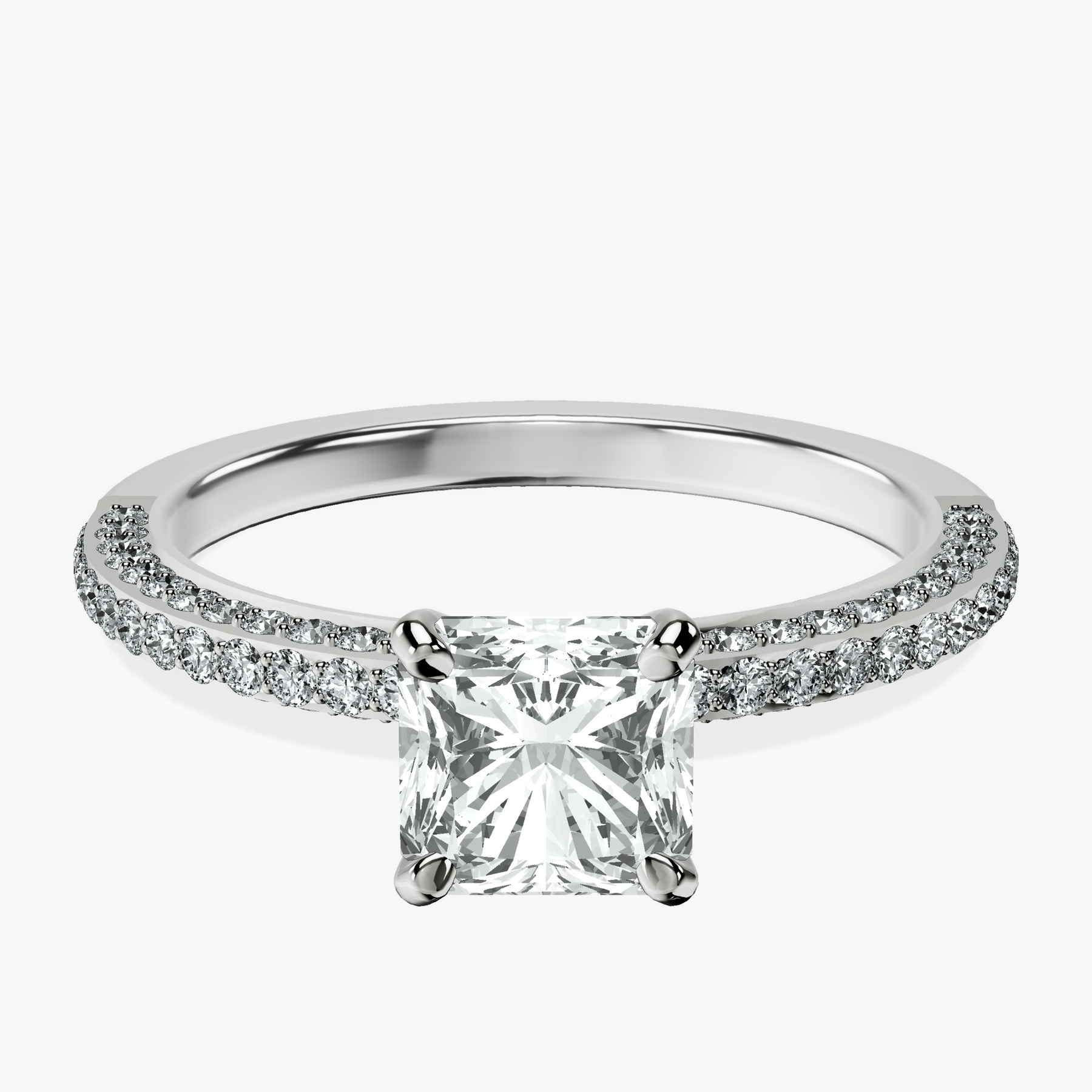 14kt White Gold Grace Micro pavé Eternity Lab Diamond Ring front image