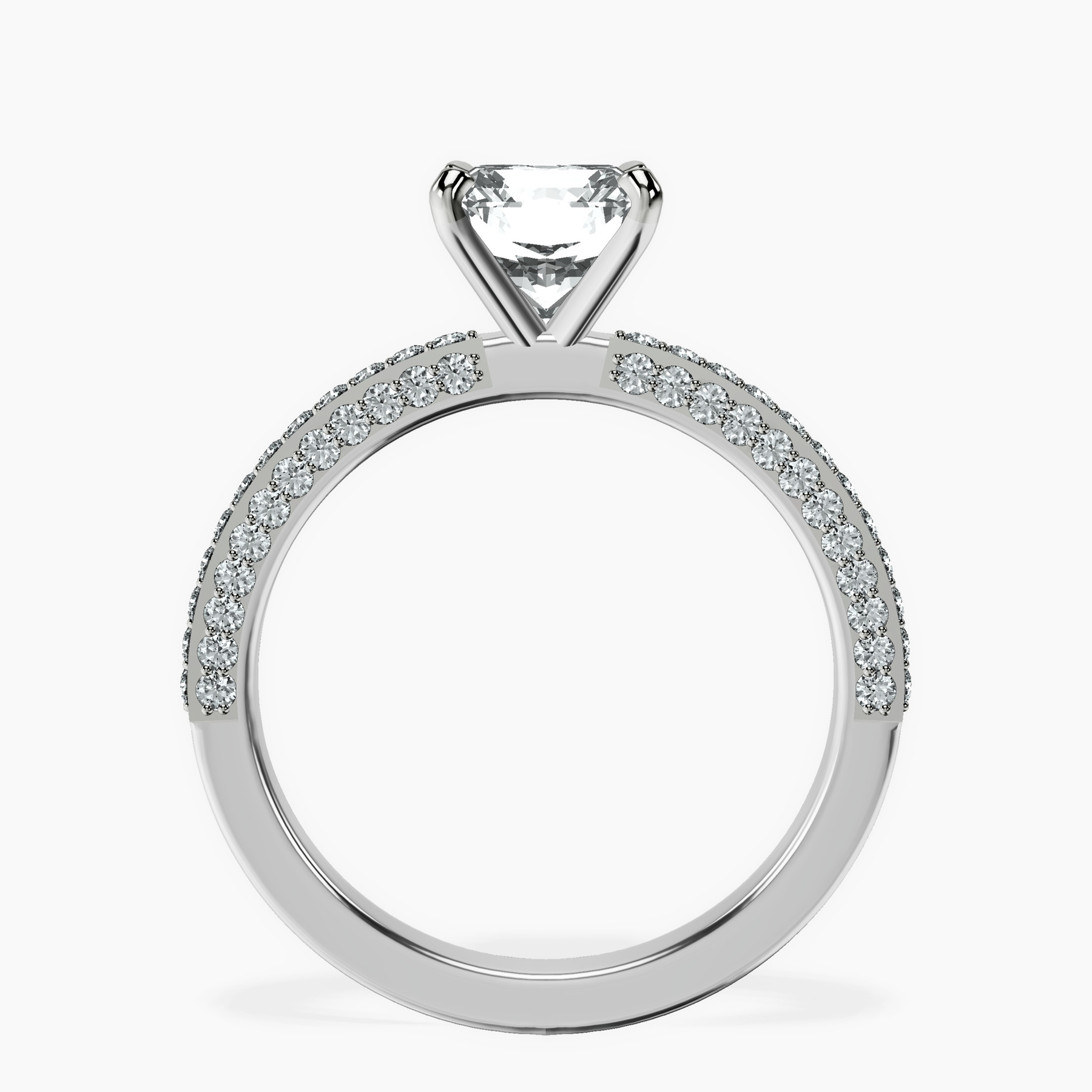 10kt White Gold Grace Micro pavé Eternity Lab Diamond Ring side right image one