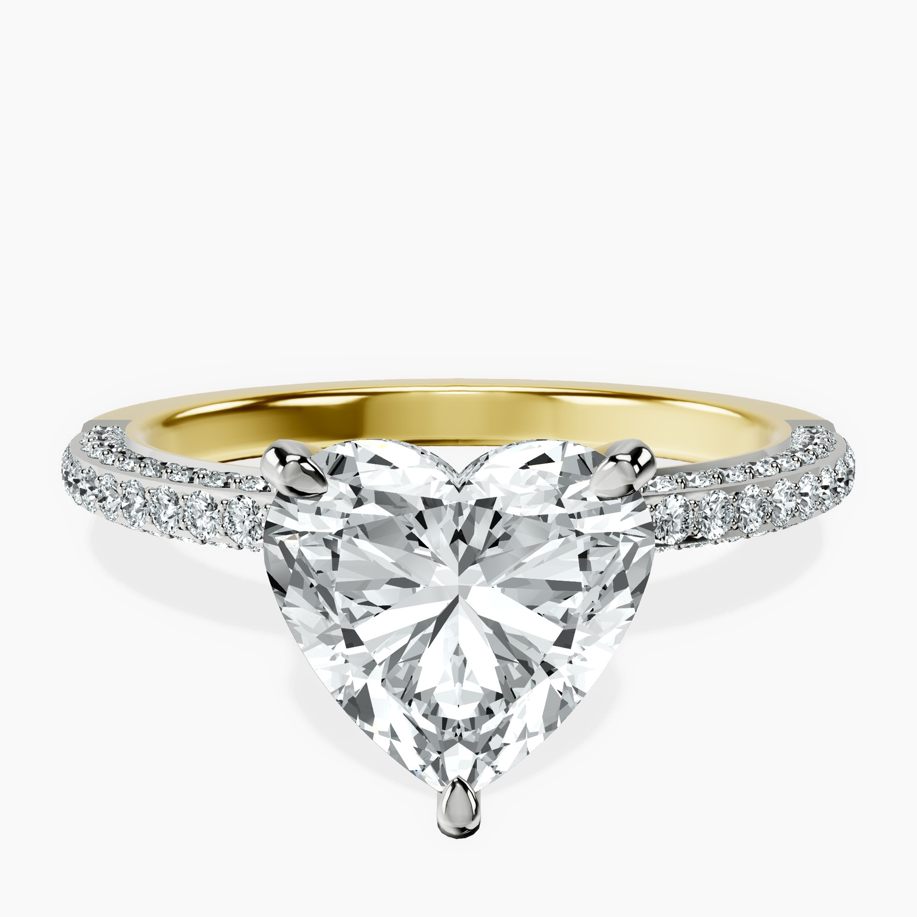 2.23 ct. heart Grace pavé Eternity Ring in 18kt yellow gold rtr top