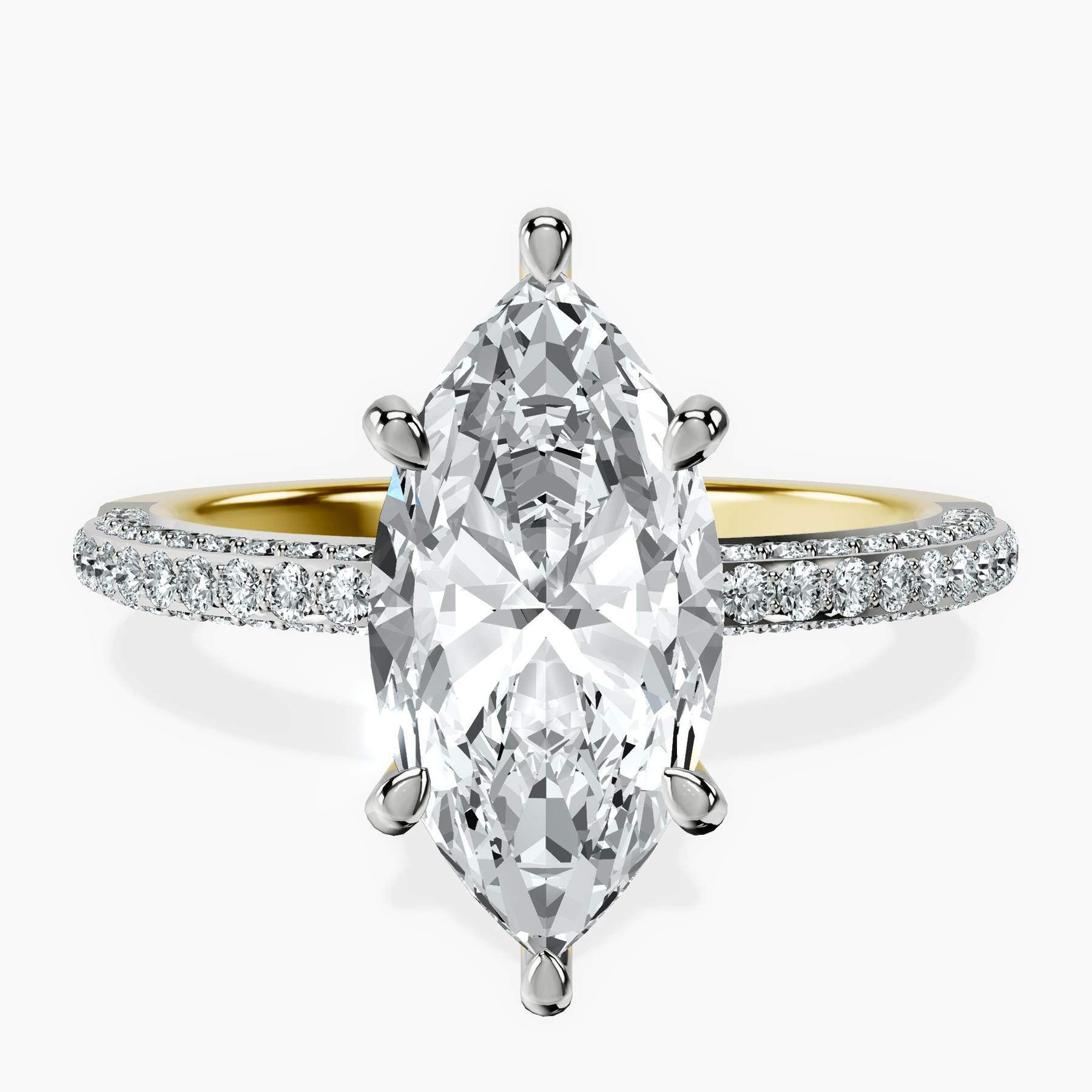 18kt Yellow Gold Grace Micro pavé Eternity Lab Diamond Ring front image