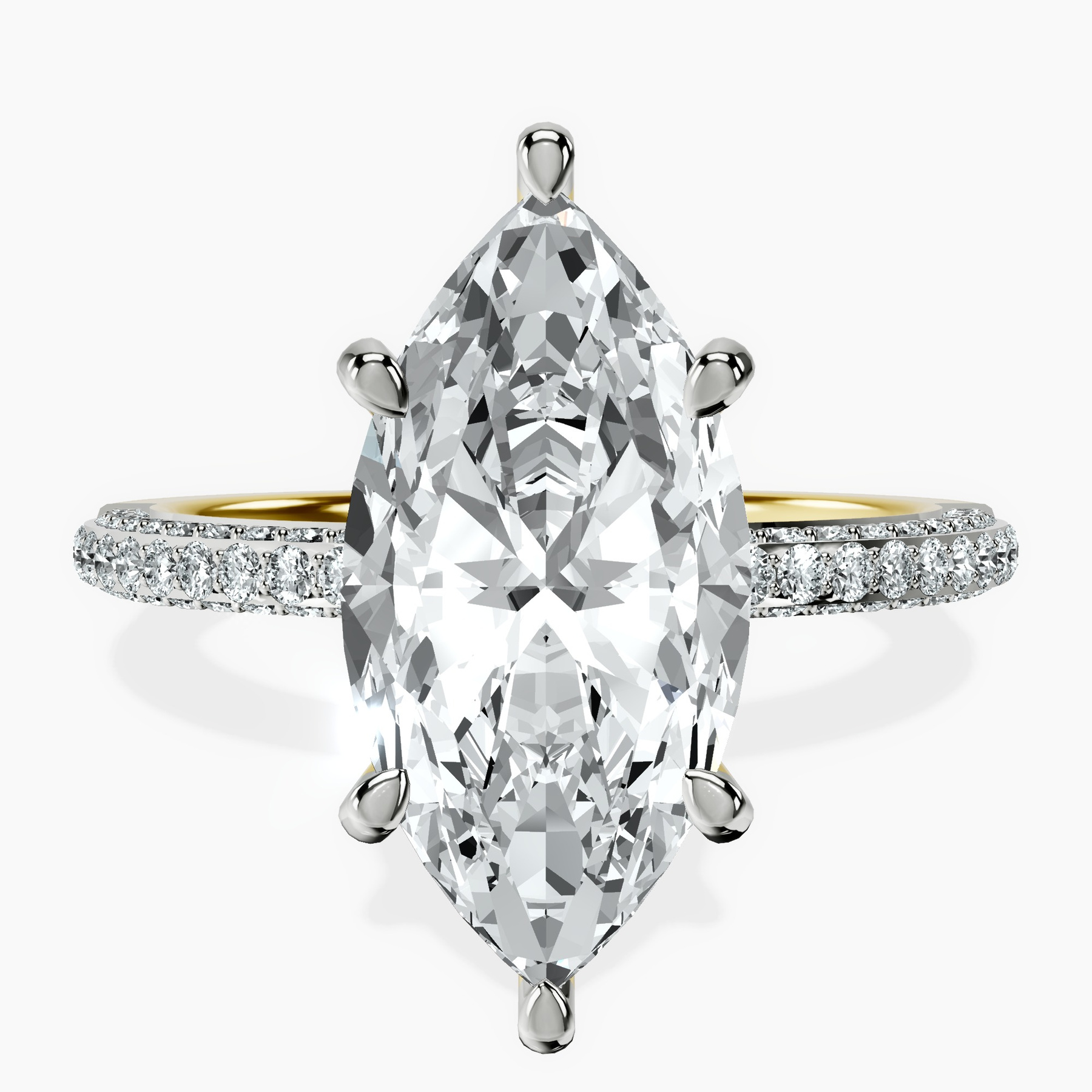 18kt Yellow Gold Grace Micro pavé Eternity Lab Diamond Ring front image