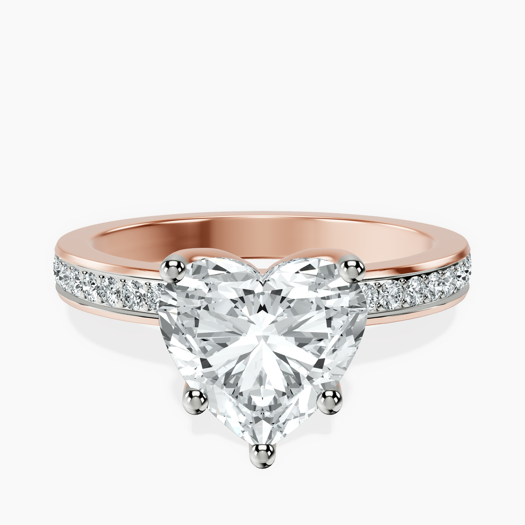 2.71 ct. heart Charm Of Love Eternity Ring in 14kt rose gold rtr top