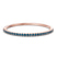 14kt Rose Gold Round Embrace Royal Blue Lab Diamond Openable Bangle Bracelet (5 Ct. Tw.)