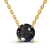14kt Yellow Gold Lluvia Round Black Lab Diamond Solitaire Necklace (1/2 Ct. Tw.)