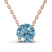 14kt Rose Gold Lluvia Round Ice Blue Lab Diamond Solitaire Necklace (3 Ct. Tw.)
