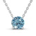 14kt White Gold Lluvia Round Ice Blue Lab Diamond Solitaire Necklace (3 Ct. Tw.)