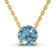 14kt Yellow Gold Lluvia Round Ice Blue Lab Diamond Solitaire Necklace (1 Ct. Tw.)