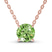 14kt Rose Gold Lluvia Round Ocean Green Lab Diamond Solitaire Necklace (2 Ct. Tw.)