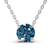10kt White Gold Lluvia Round Royal Blue Lab Diamond Solitaire Necklace (4 Ct. Tw.)