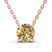 14kt Rose Gold Lluvia Round Lemon Yellow Lab Diamond Solitaire Necklace (1 Ct. Tw.)