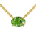10kt Yellow Gold Fernanda Oval Ocean Green Lab Diamond Solitaire Necklace (3 Ct. Tw.)