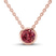 14kt Rose Gold Agustina Round Bezel Cherry Cognac Lab Diamond Solitaire Necklace (1 Ct. Tw.)