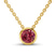 14kt Yellow Gold Agustina Round Bezel Cherry Cognac Lab Diamond Solitaire Necklace (1 Ct. Tw.)