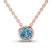 10kt Rose Gold Agustina Round Bezel Ice Blue Lab Diamond Solitaire Necklace (3 Ct. Tw.)