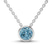 Platinum Agustina Round Bezel Ice Blue Lab Diamond Solitaire Necklace (4 Ct. Tw.)