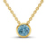 14kt Yellow Gold Agustina Round Bezel Ice Blue Lab Diamond Solitaire Necklace (4 Ct. Tw.)
