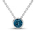 14kt White Gold Agustina Round Bezel Royal Blue Lab Diamond Solitaire Necklace (3 Ct. Tw.)