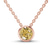 14kt Rose Gold Agustina Round Bezel Lemon Yellow Lab Diamond Solitaire Necklace (1 Ct. Tw.)