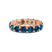 10kt Rose Gold Elysia Round Royal Blue Lab Diamond Eternity Ring (2 Ct. Tw.)
