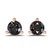 9ct Rose Gold Three Prong Martini Round Black Lab Diamond Stud Earrings (1 Ct. Tw.)