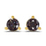 14ct Yellow Gold Three Prong Martini Round Black Lab Diamond Stud Earrings (1 Ct. Tw.)