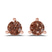9ct Rose Gold Three Prong Martini Round Brown Lab Diamond Stud Earrings (1 Ct. Tw.)