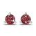 14kt White Gold Three Prong Martini Round Cherry Cognac Lab Diamond Stud Earrings (3 Ct. Tw.)