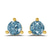 10kt Yellow Gold Three Prong Martini Round Ice Blue Lab Diamond Stud Earrings (6 Ct. Tw.)