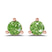14kt Rose Gold Three Prong Martini Round Ocean Green Lab Diamond Stud Earrings (2 Ct. Tw.)