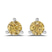 10kt White Gold Three Prong Martini Round Lemon Yellow Lab Diamond Stud Earrings (1 Ct. Tw.)