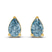 14ct Yellow Gold Three Prong Pear Ice Blue Lab Diamond Stud Earrings (1 Ct. Tw.)