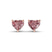 10kt Rose Gold Three Prong Heart Vivid Pink Lab Diamond Stud Earrings (8 Ct. Tw.)