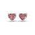 14kt White Gold Three Prong Heart Vivid Pink Lab Diamond Stud Earrings (8 Ct. Tw.)