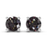 9ct White Gold Four Prong Round Black Lab Diamond Stud Earrings (1 Ct. Tw.)
