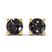 14ct Yellow Gold Four Prong Round Black Lab Diamond Stud Earrings (1 Ct. Tw.)