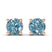 9ct Rose Gold Four Prong Round Ice Blue Lab Diamond Stud Earrings (1 Ct. Tw.)