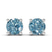 9ct White Gold Four Prong Round Ice Blue Lab Diamond Stud Earrings (1 Ct. Tw.)