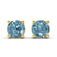 10kt Yellow Gold Four Prong Round Ice Blue Lab Diamond Stud Earrings (8 Ct. Tw.)