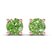 9ct Rose Gold Four Prong Round Ocean Green Lab Diamond Stud Earrings (2 Ct. Tw.)